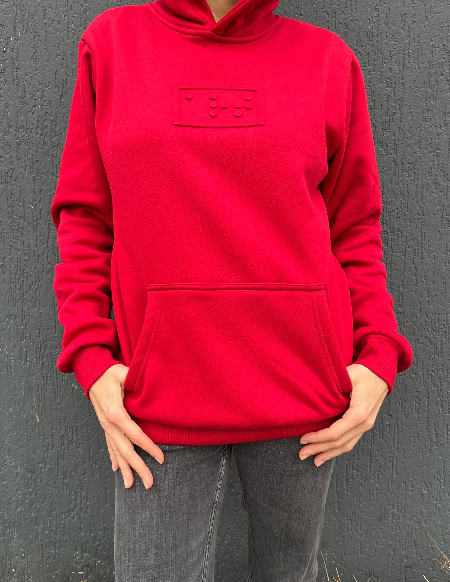 Hoodie unisexe embossé en braille